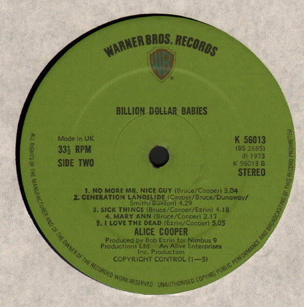 Alice Cooper : Billion Dollar Babies (LP, Album, Gat)