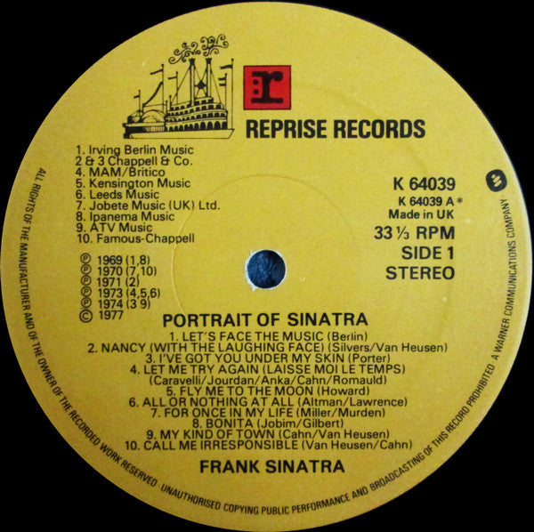 Frank Sinatra : Portrait Of Sinatra (Forty Songs From The Life Of A Man) (2xLP, Comp, Gat)