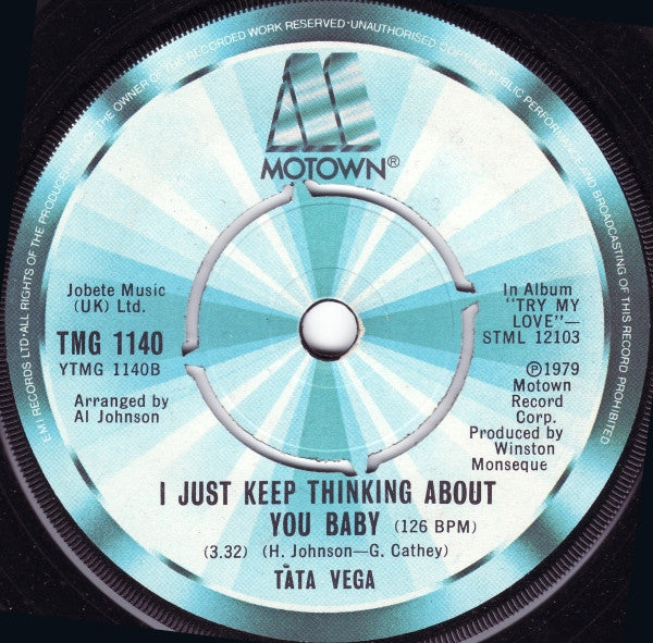 Táta Vega* : Get It Up For Love / I Just Keep Thinking About You Baby (7", Single)