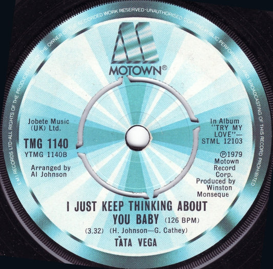 Táta Vega* : Get It Up For Love / I Just Keep Thinking About You Baby (7", Single)