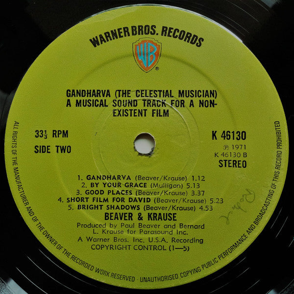 Beaver & Krause : Gandharva (LP, Album)