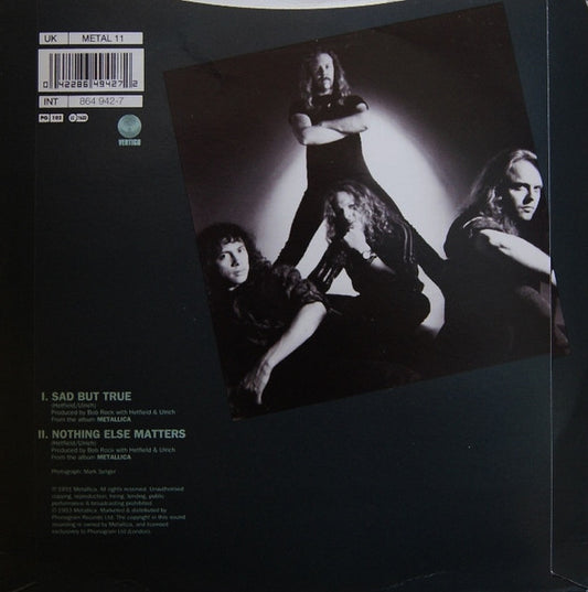 Metallica : Sad But True (7", Single, Pap)