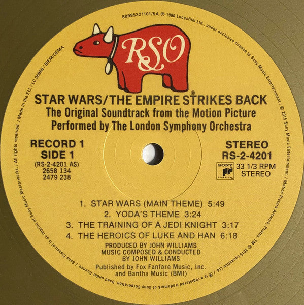 John Williams (4), The London Symphony Orchestra* : Star Wars / The Empire Strikes Back / The Original Soundtrack From The Motion Picture (2xLP, Album, Ltd, RE, Gol)