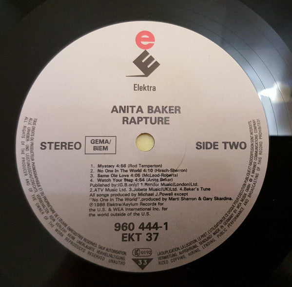 Anita Baker : Rapture (LP, Album)