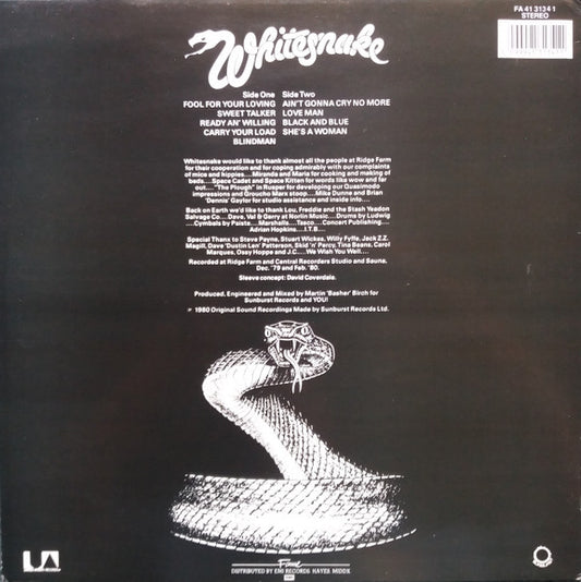 Whitesnake : Ready An' Willing (LP, Album, RE)