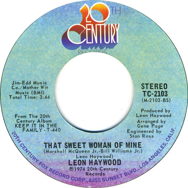 Leon Haywood : Sugar Lump / That Sweet Woman Of Mine (7")