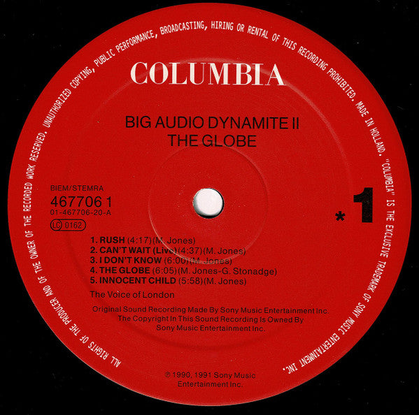 Big Audio Dynamite II : The Globe (LP, Album)