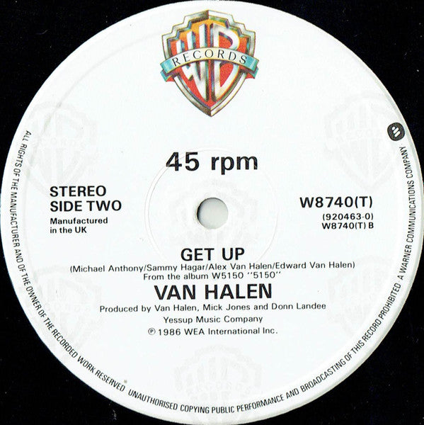 Van Halen : Why Can't This Be Love (Extended Mix) / Get Up (12", PRS)