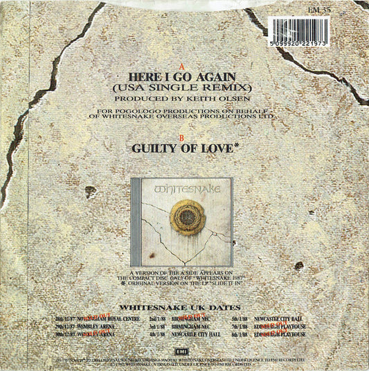 Whitesnake : Here I Go Again (USA Single Remix) (7", Single, Inj)