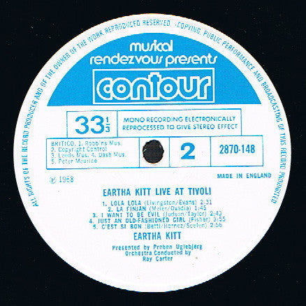 Eartha Kitt : Eartha Kitt Live At Tivoli (LP, Album, RE)