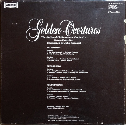 The National Philharmonic Orchestra* Conducted By John Snashall : Golden Overtures (3xLP + Box)