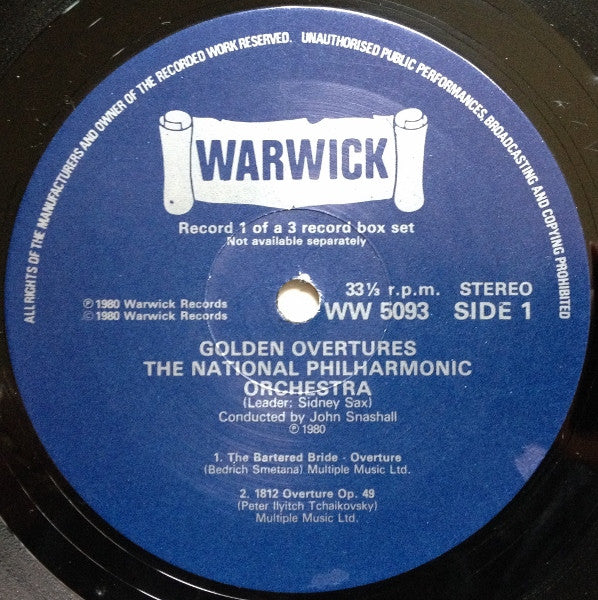 The National Philharmonic Orchestra* Conducted By John Snashall : Golden Overtures (3xLP + Box)