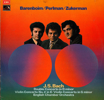 J.S. Bach* - Barenboim* / Perlman* / Zukerman*, English Chamber Orchestra : Double Concerto In D Minor / Violin Concerto No.2 In E / Violin Concerto In G Minor (LP, RE)