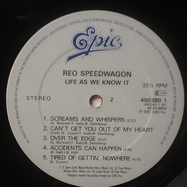 REO Speedwagon : Life As We Know It (LP, Album)