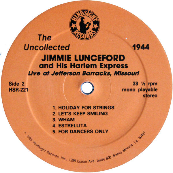 Jimmie Lunceford And His Harlem Express : Live At Jefferson Barracks, Missouri 1944 (LP)