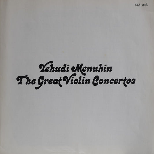 Yehudi Menuhin : The Great Violin Concertos (4xLP, Comp + Box)