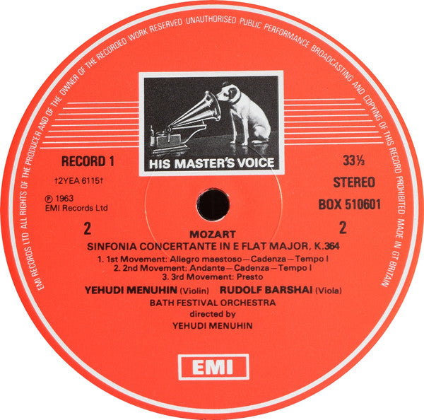 Yehudi Menuhin : The Great Violin Concertos (4xLP, Comp + Box)
