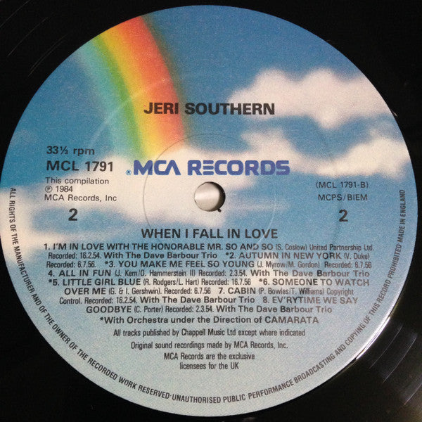 Jeri Southern : When I Fall In Love (LP, Comp, RP)