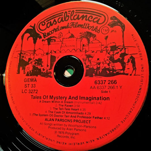 The Alan Parsons Project : Tales Of Mystery And Imagination (LP, Album, RE)