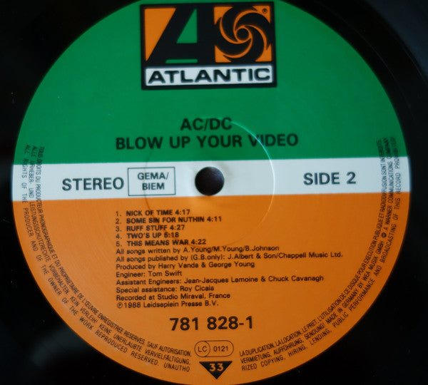 AC/DC : Blow Up Your Video (LP, Album)