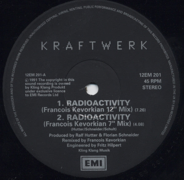 Kraftwerk : Radioactivity (12", Single)