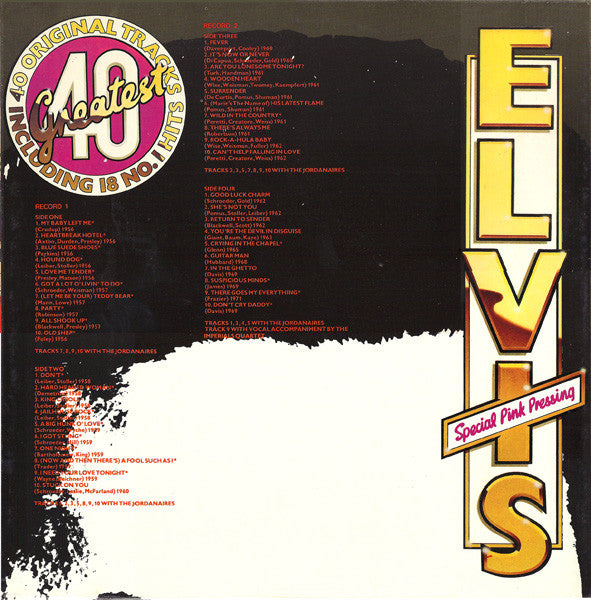 Elvis Presley : Elvis's 40 Greatest (2xLP, Comp, Mono, RE, Pin)