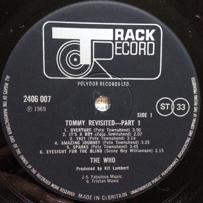 The Who : Tommy Revisited - Part 1 (LP, Album, RE)