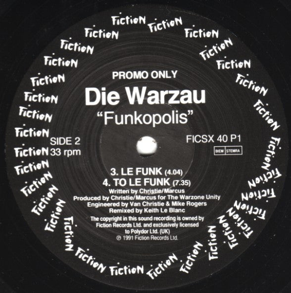 Die Warzau : Funkopolis (12", Single, Promo)