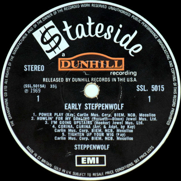 Steppenwolf : Early Steppenwolf (LP, Album)