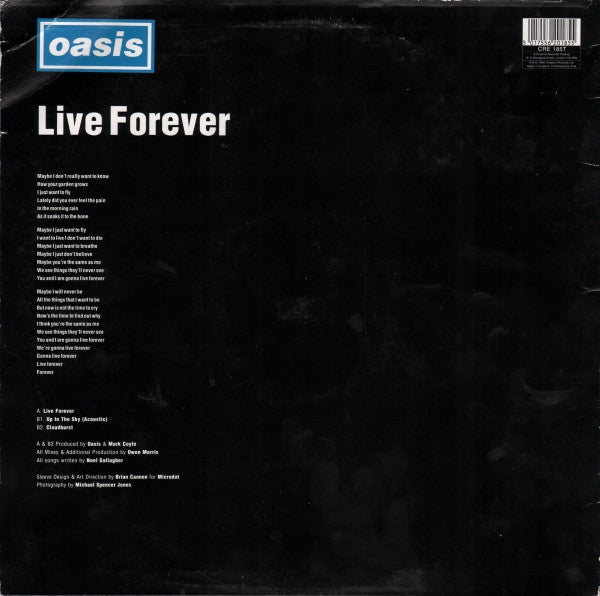 Oasis (2) : Live Forever (12", Single)