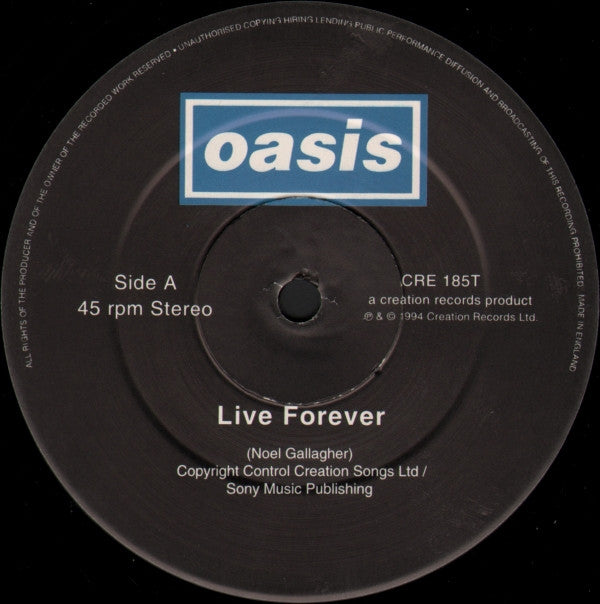 Oasis (2) : Live Forever (12", Single)