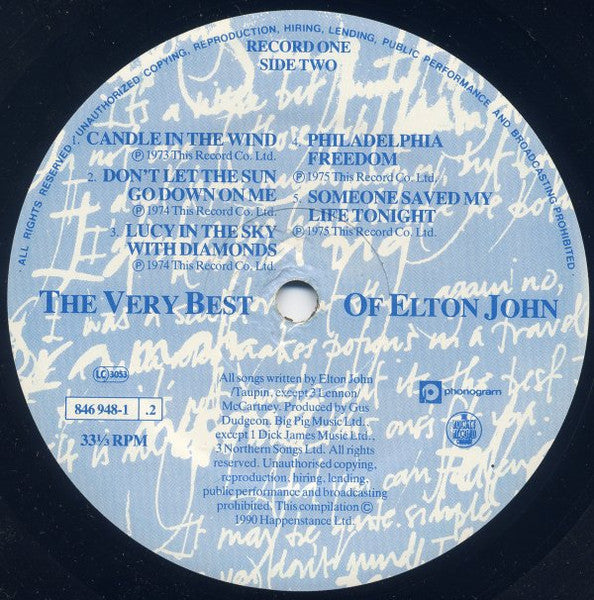 Elton John : The Very Best Of Elton John (2xLP, Comp, Gat)