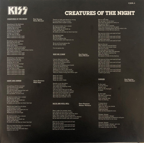 Kiss : Creatures Of The Night (LP, Album)