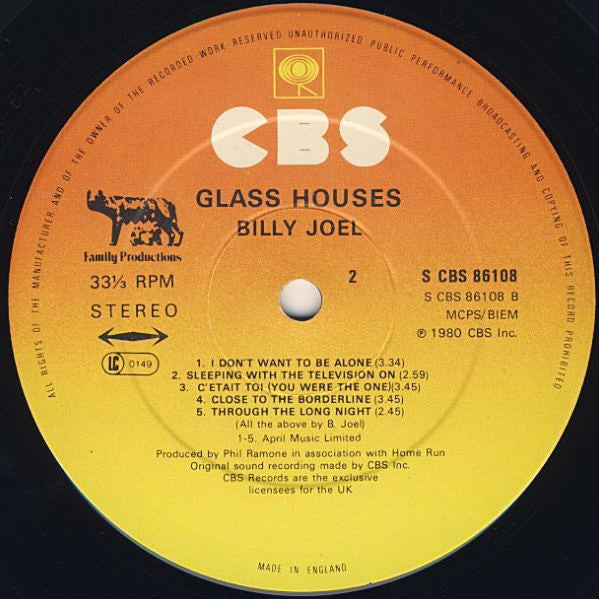 Billy Joel : Glass Houses (LP, Album)