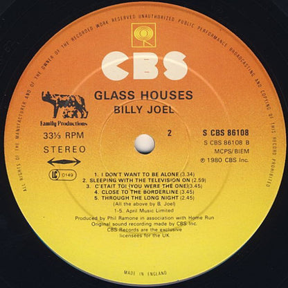 Billy Joel : Glass Houses (LP, Album)