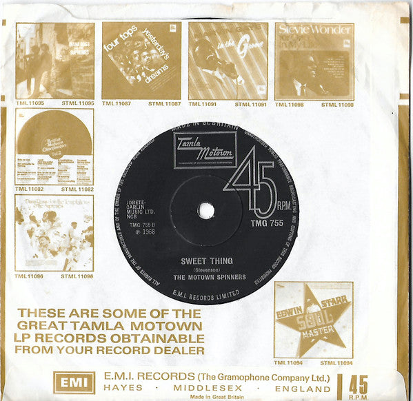 The Motown Spinners* : It's A Shame  (7", Single, Sol)