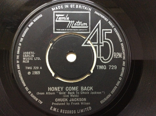 Chuck Jackson : Honey Come Back / What Am I Gonna Do Without You (7", Single, 4-P)
