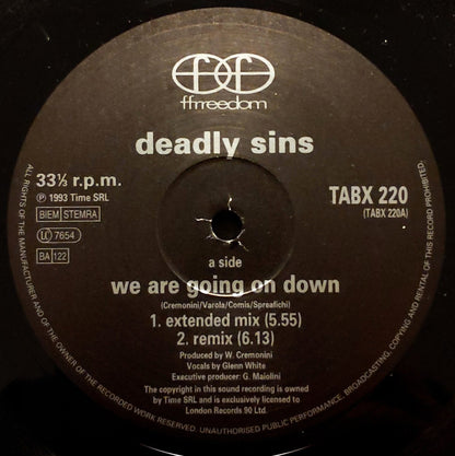 Deadly Sins : We Are Going On Down (12", Single)