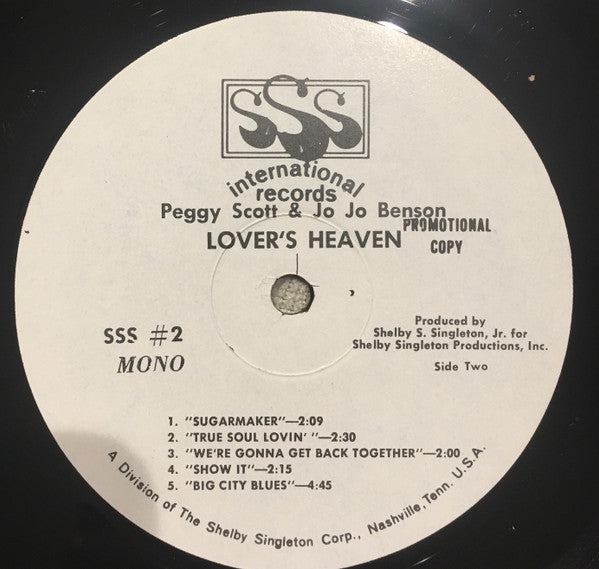 Peggy Scott & Jo Jo Benson : Lover's Heaven (LP, Album, Mono, Promo, Spl)
