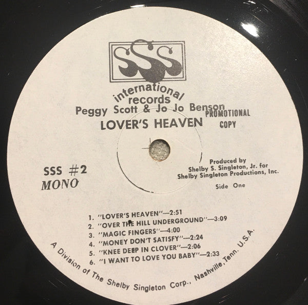 Peggy Scott & Jo Jo Benson : Lover's Heaven (LP, Album, Mono, Promo, Spl)