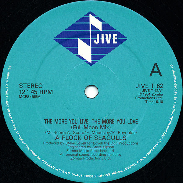 A Flock Of Seagulls : The More You Live, The More You Love (12", Single)