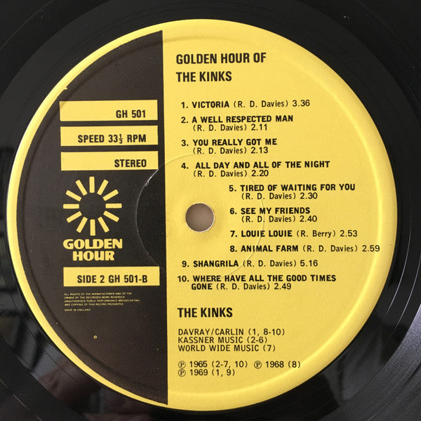 The Kinks : Golden Hour Of The Kinks (LP, Comp, Emb)