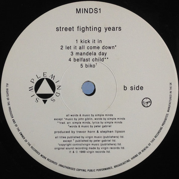Simple Minds : Street Fighting Years (LP, Album)