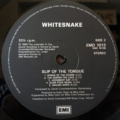 Whitesnake : Slip Of The Tongue (LP, Album)