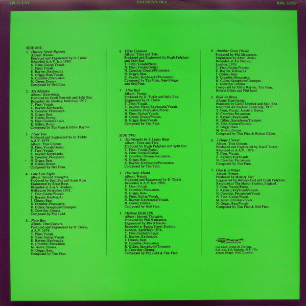 Split Enz : Enz Of An Era (LP, Comp)