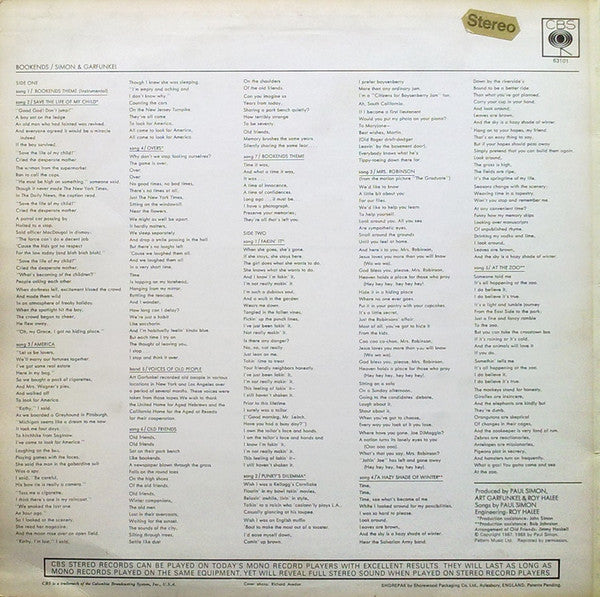 Simon & Garfunkel : Bookends (LP, Album, RE, Sho)