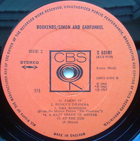 Simon & Garfunkel : Bookends (LP, Album, RE, Sho)