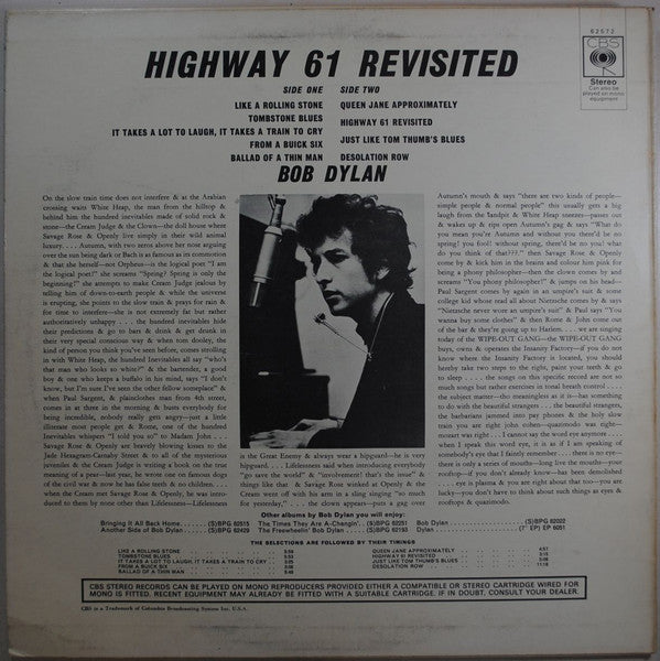 Bob Dylan : Highway 61 Revisited (LP, Album, RE)