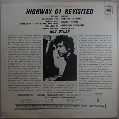 Bob Dylan : Highway 61 Revisited (LP, Album, RE)