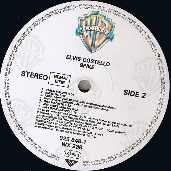 Elvis Costello : Spike (LP, Album, Als)